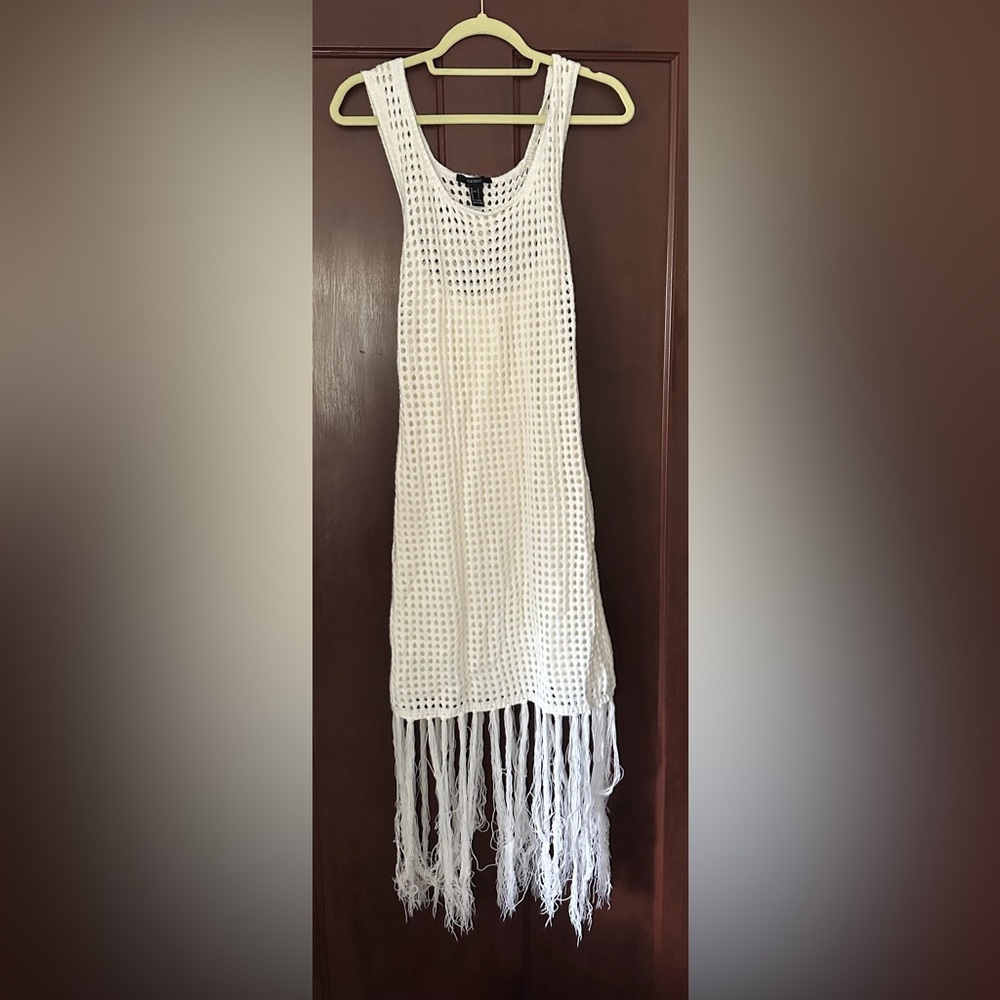 Forever 21 Ivory Open-Knit Top